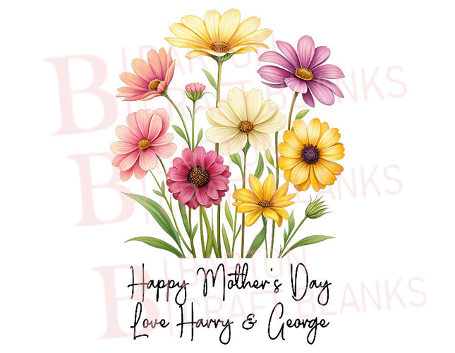 Mother's Day Flowers With Custom Text UVDTF