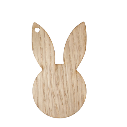 Easter Oak Veneer Bunny Head Decoration