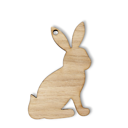 Easter Oak Veneer Bunny Rabbit Decoration