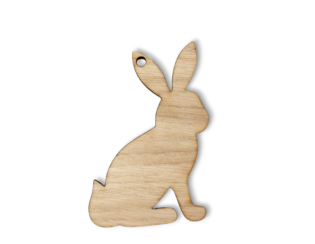 Easter Oak Veneer Bunny Rabbit Decoration