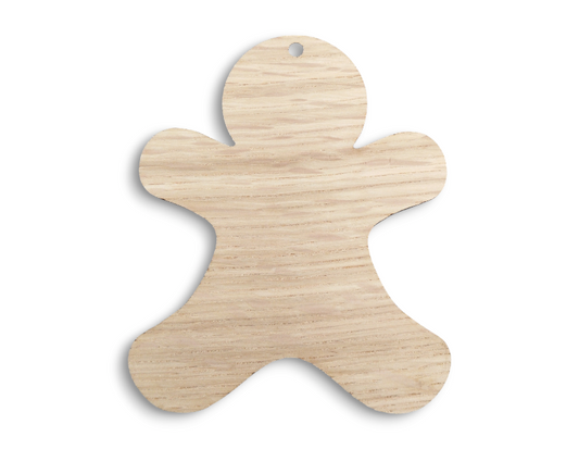 Oak Veneer Gingerbread Man Decoration