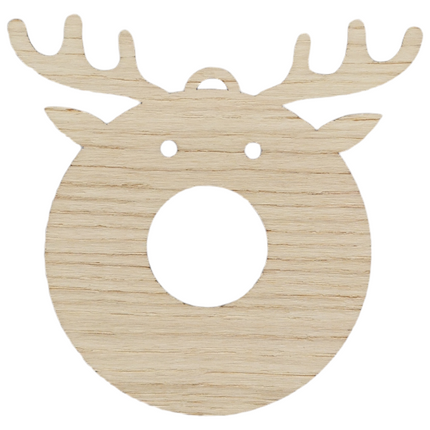 Oak Veneer Chocolate Reindeer Bauble