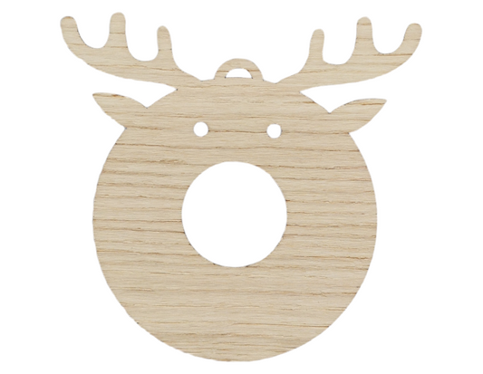 Oak Veneer Chocolate Reindeer Bauble