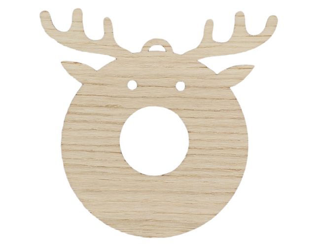 Oak Veneer Chocolate Reindeer Bauble