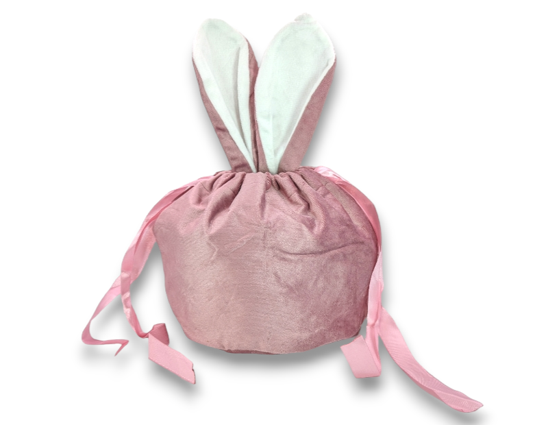 Large Velvet Easter Bunny Pouch Bag