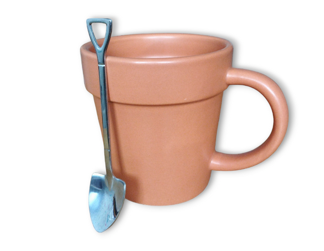 Plant Pot Mug With Shovel Spoon