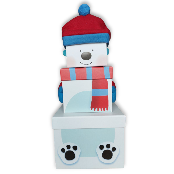 Plush Polar Bear Christmas Stacking Boxes