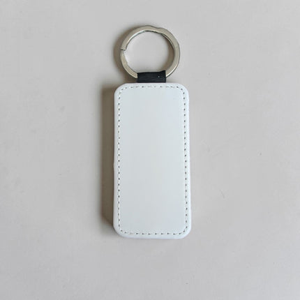 Sublimation PU Leather Rectangle Keyring