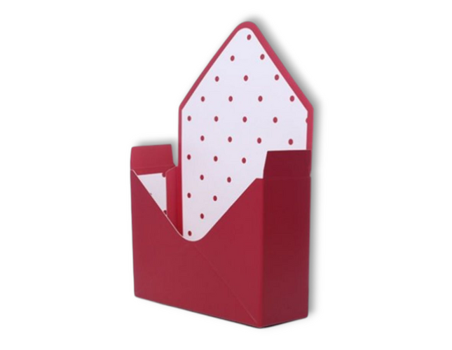 Red Polka Dot Flower Envelope Box