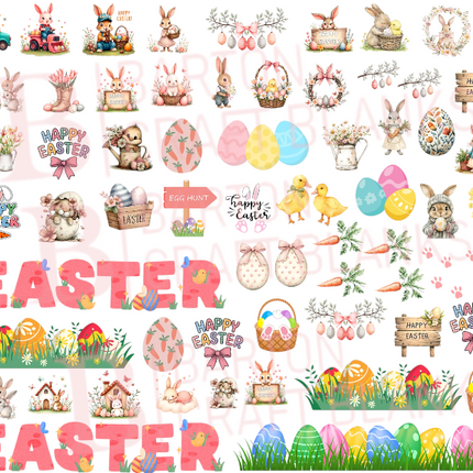 Easter Mini Decal Gang Sheet UVDTF