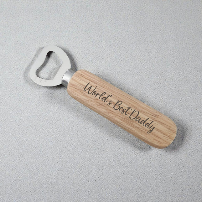 Engraved Father's Day Wooden Handle Bottle Opener