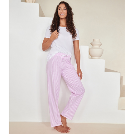 Adults Pink & White Pyjamas