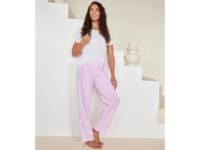 Adults Pink & White Pyjamas