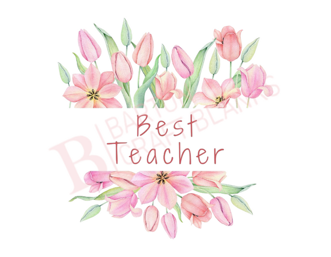 Best Teacher Floral Design UV-DTF