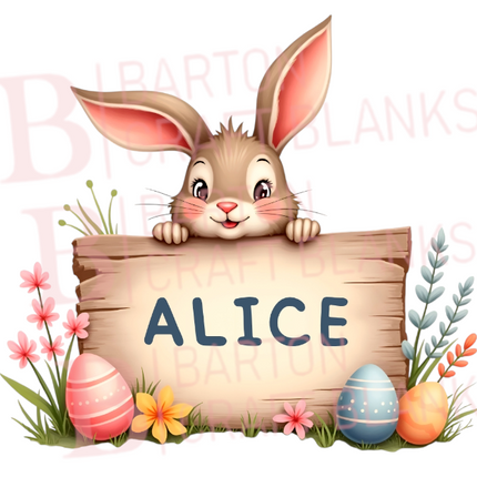 Easter Bunny Sign Sublimation Print