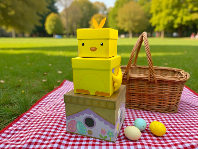 Plush Chick Easter Stacking Boxes