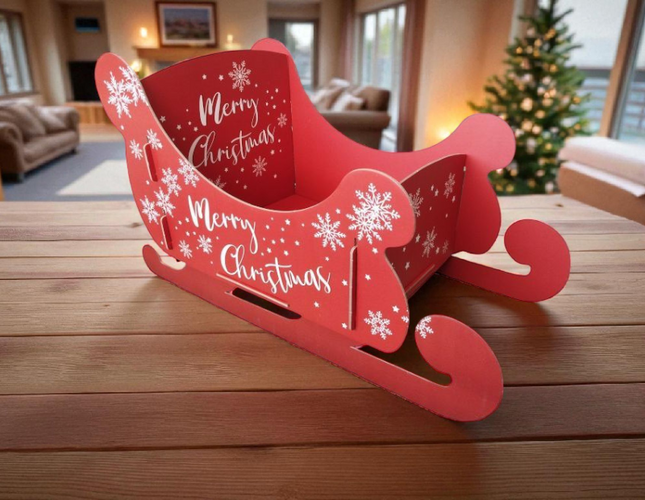 Red Christmas Present Sleigh