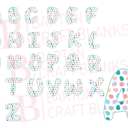 Easter Eggs Alphabet Letter UVDTF
