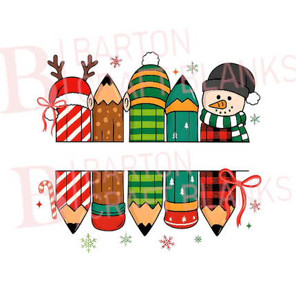 Christmas Pencils UVDTF