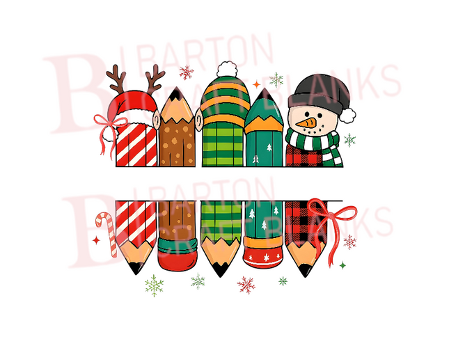 Christmas Pencils UVDTF