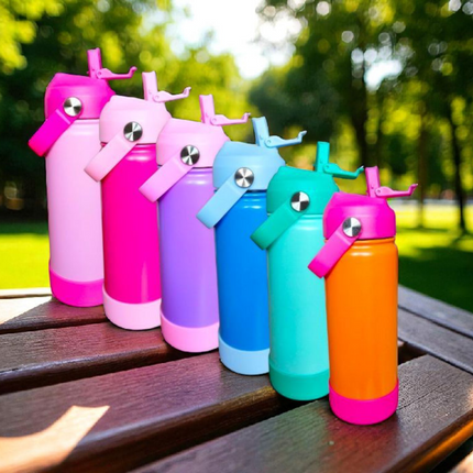 Double Walled Metal Tumbler Water Bottle With Straw