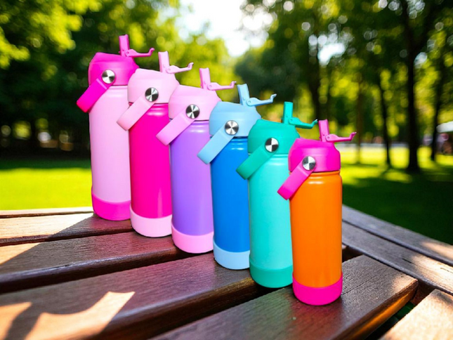 Double Walled Metal Tumbler Water Bottle With Straw
