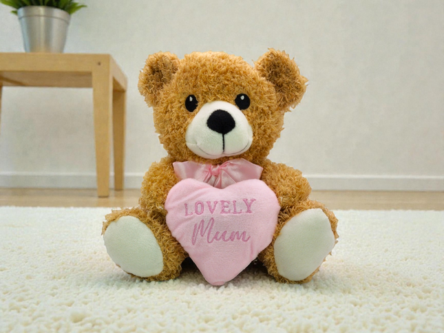 Mother's Day Pink Heart Teddy Bear