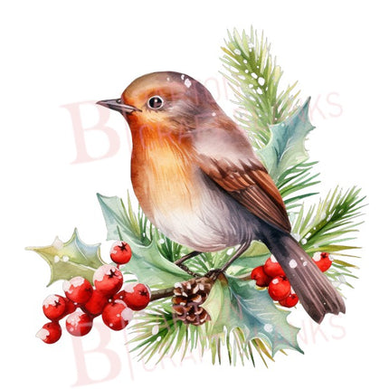 Christmas Robin UVDTF