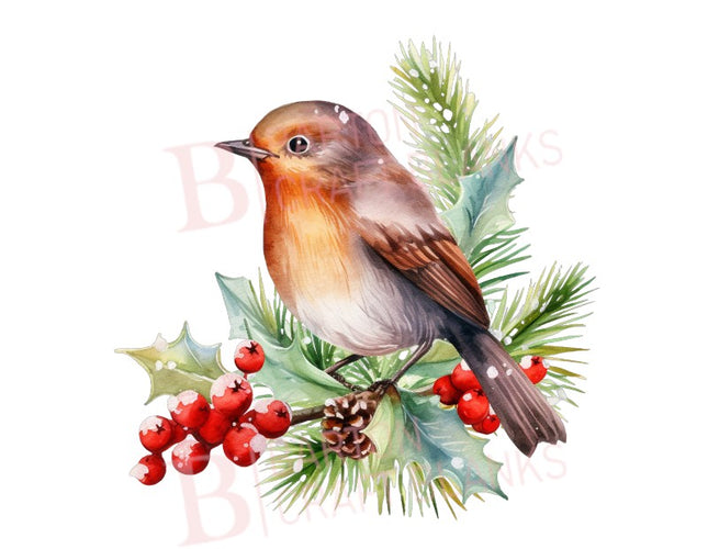 Christmas Robin UVDTF