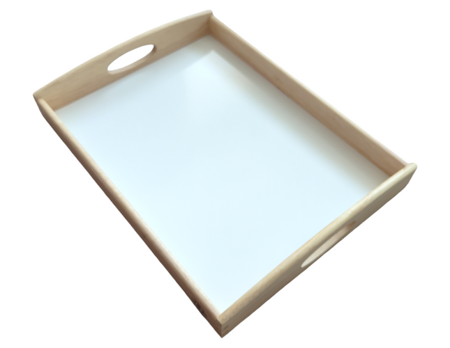 Wooden Tray With White Base