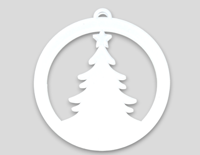 Sublimation Coated Acrylic Xmas Tree Bauble