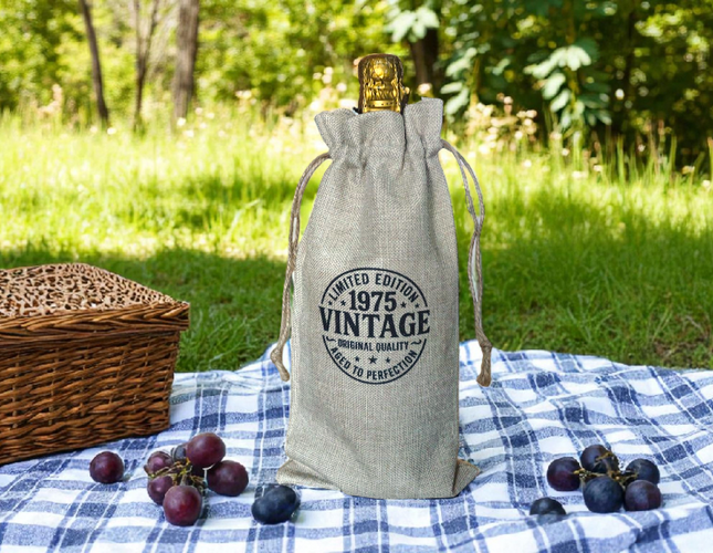 Sublimation Burlap Bottle Bag