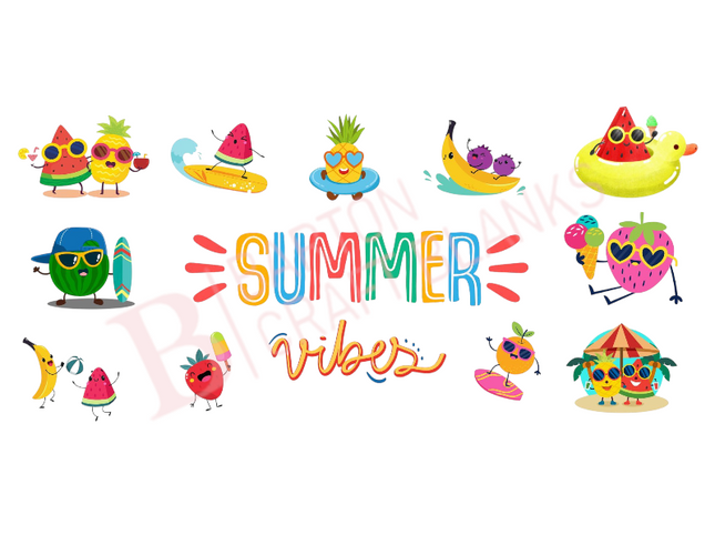 Summer Vibes Fruit Wrap UV-DTF