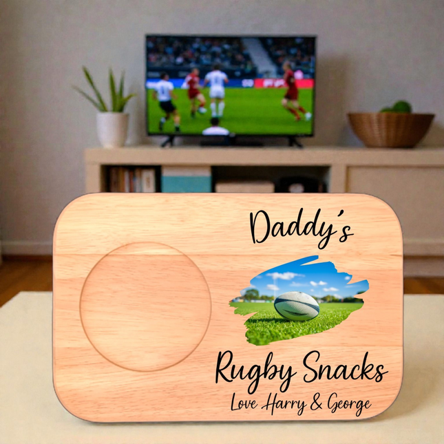 Rugby Snacks Tea and Biscuit Board UVDTF
