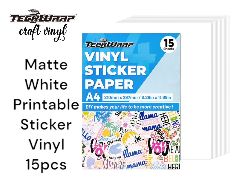 Teckwrap Matte White Printable Sticker Vinyl – Barton Craft Blanks Ltd
