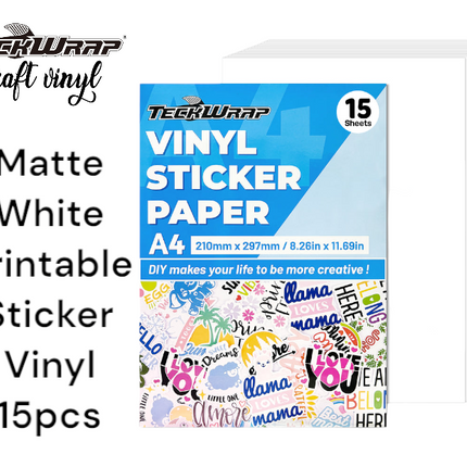 Teckwrap Matte White Printable Sticker Vinyl