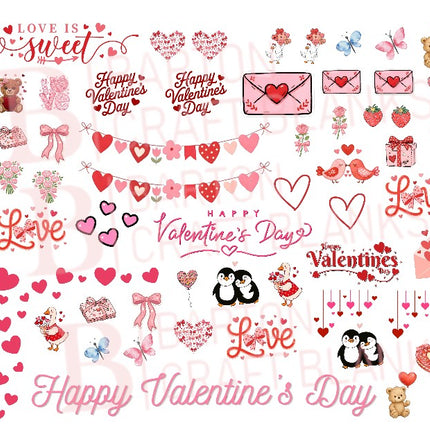 Valentine's Day Mini Decal Gang Sheet UVDTF