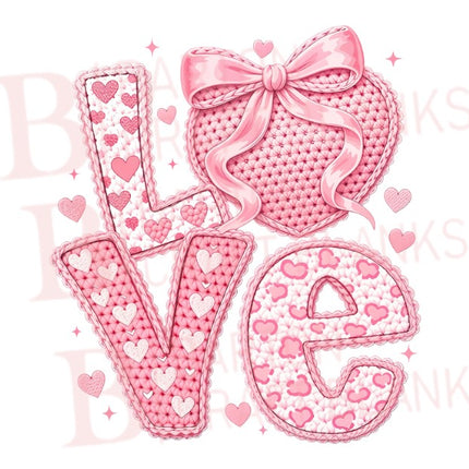 Pink Love Knitted Effect UVDTF