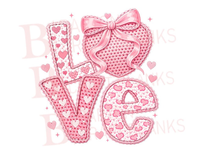 Pink Love Knitted Effect UVDTF