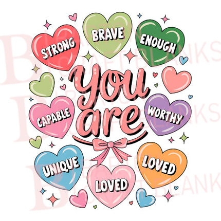 Self Love Motivational Hearts UVDTF