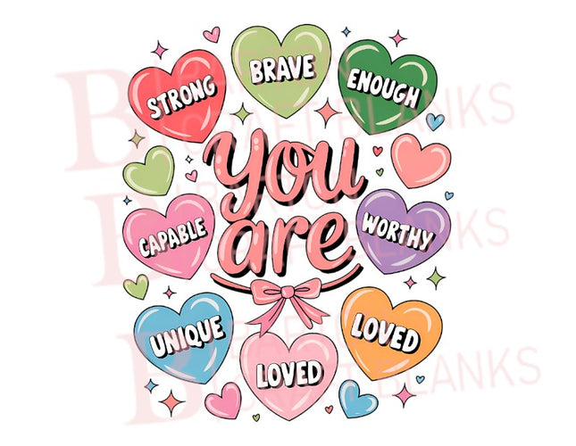 Self Love Motivational Hearts UVDTF