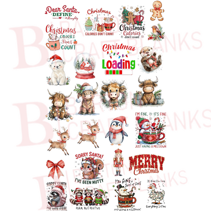 Christmas 50cm Decal Gang Sheet UVDTF