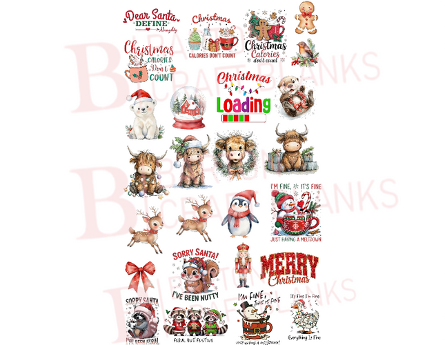Christmas 50cm Decal Gang Sheet UVDTF