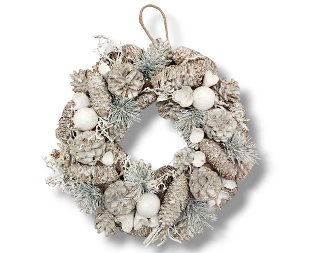 White Flecked Christmas Wreath