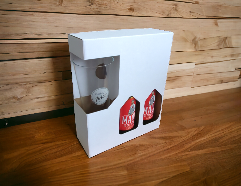 White Bottle and Glass Holder Gift Display Box