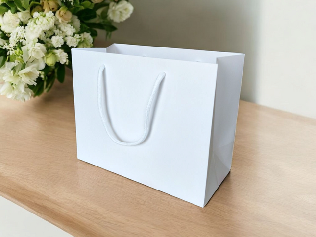 White Gift Bag With Rope Handles