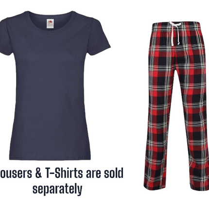 Womens Tartan Lounge Trousers & T-shirt