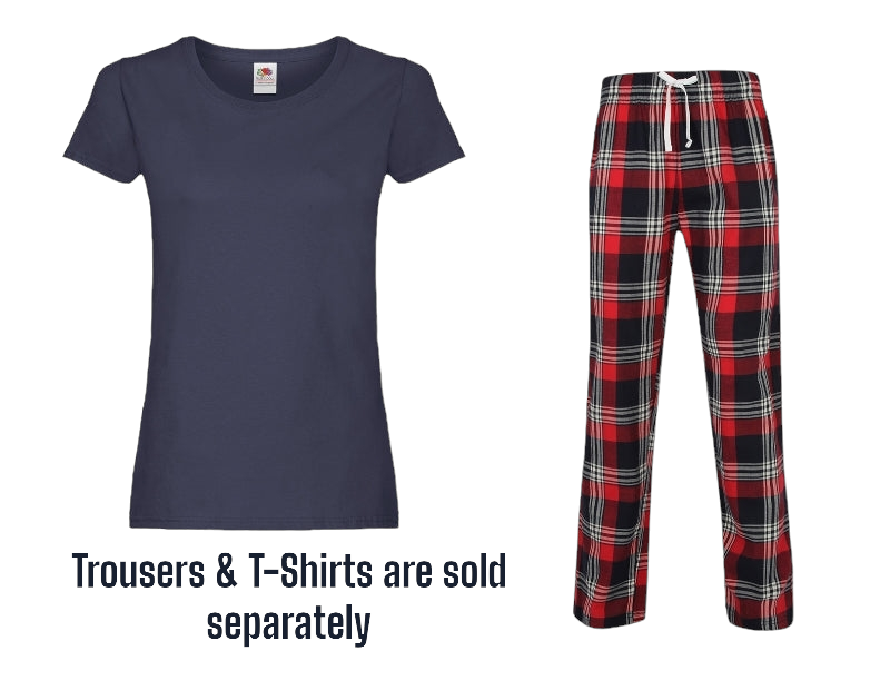 Womens Tartan Lounge Trousers & T-shirt