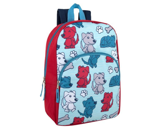 Childs Blue Dog Print Backpack