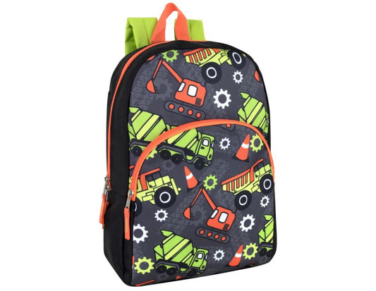 Childs Grey Truck Patterned Backpack